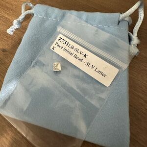 Adina Reyter Mini Bead Sterling Silver Diamond Initial K